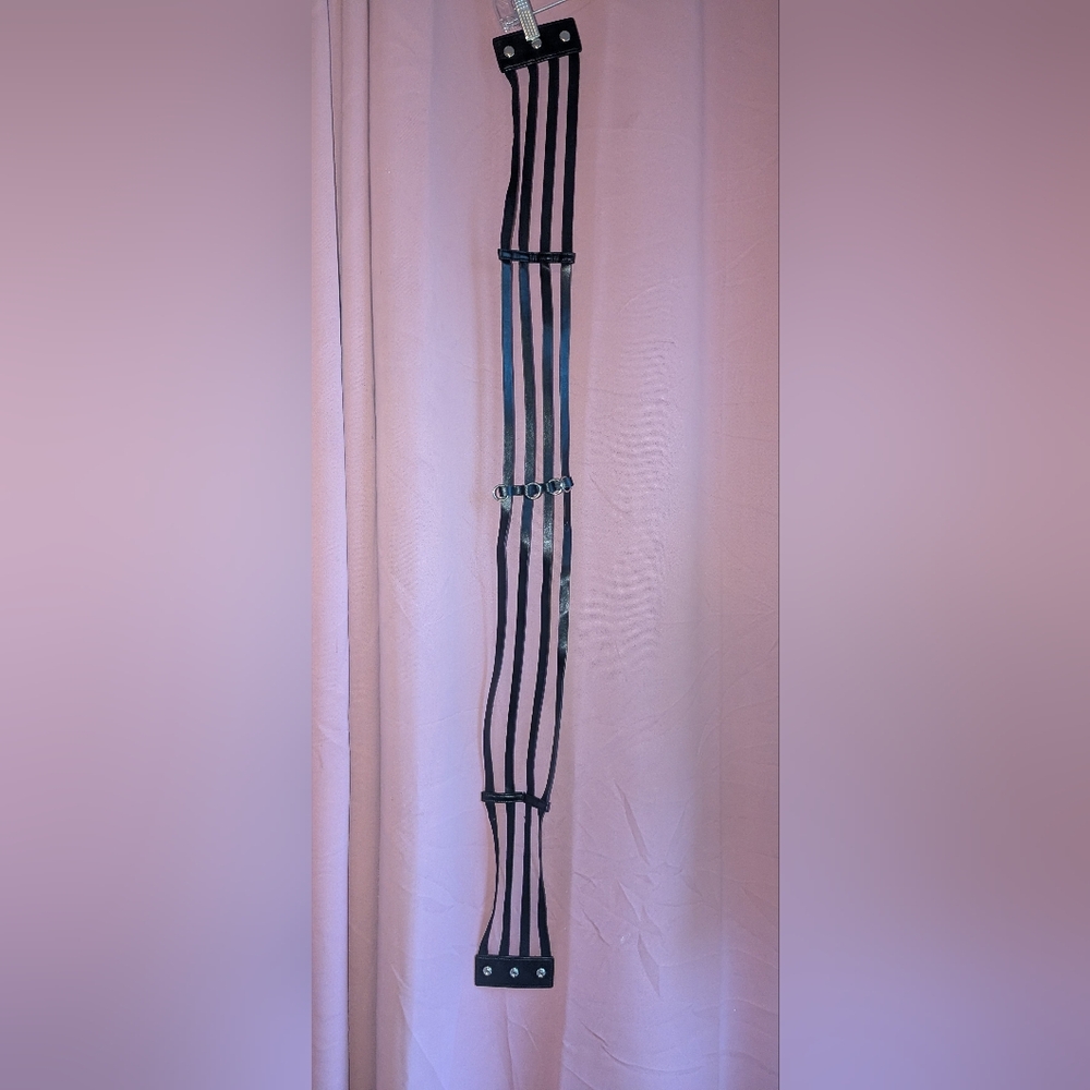 PLUS SIZE Black Caged Belt w/Snap Buttons 3x? - Picture 9 of 11